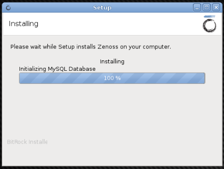 Zenoss Installer Screen - Progress Bar