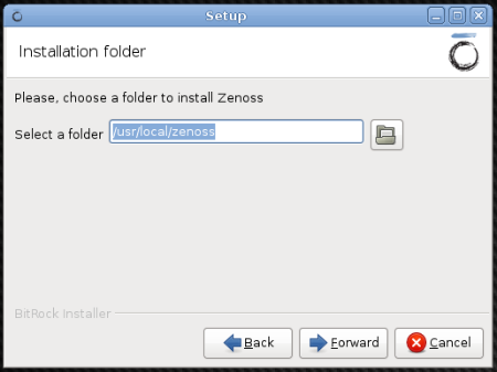 Zenoss Installer Screen Location