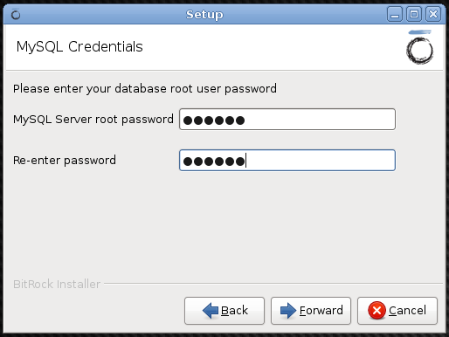 Zenoss Installer Screen - MySQL Password